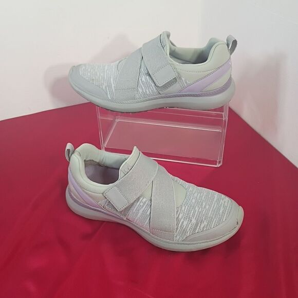 Vionic Woman's SZ 6 Pro  Marlene Adjustable Strap Sneaker, Gray/Purple - Picture 4 of 8